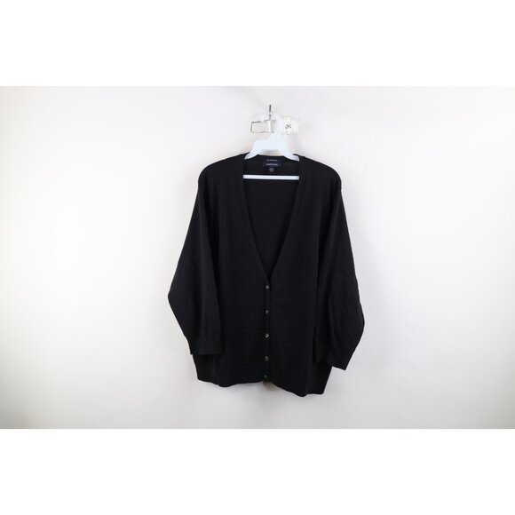 Vtg Lands End Womens 2XL Faded Supima Cotton Knit 3/4 Sleeve Cardigan Sweater - Picture 1 of 12